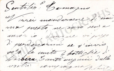 Pantaleoni, Romilda - Autograph Note Signed on Card