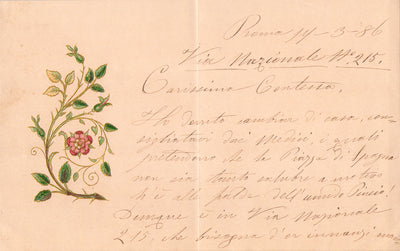 Pantaleoni, Romilda - Autograph Letter Signed 1886