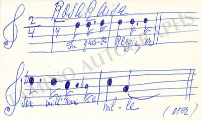 Raisa, Rosa - Autograph Music Quote Signed