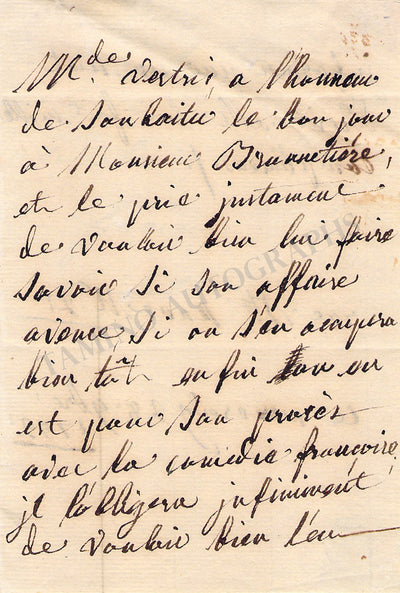 Vestris, Rose - Autograph Letter Signed 1792