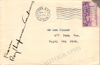 Chapman Andrews, Roy - Signed Envelope 1935