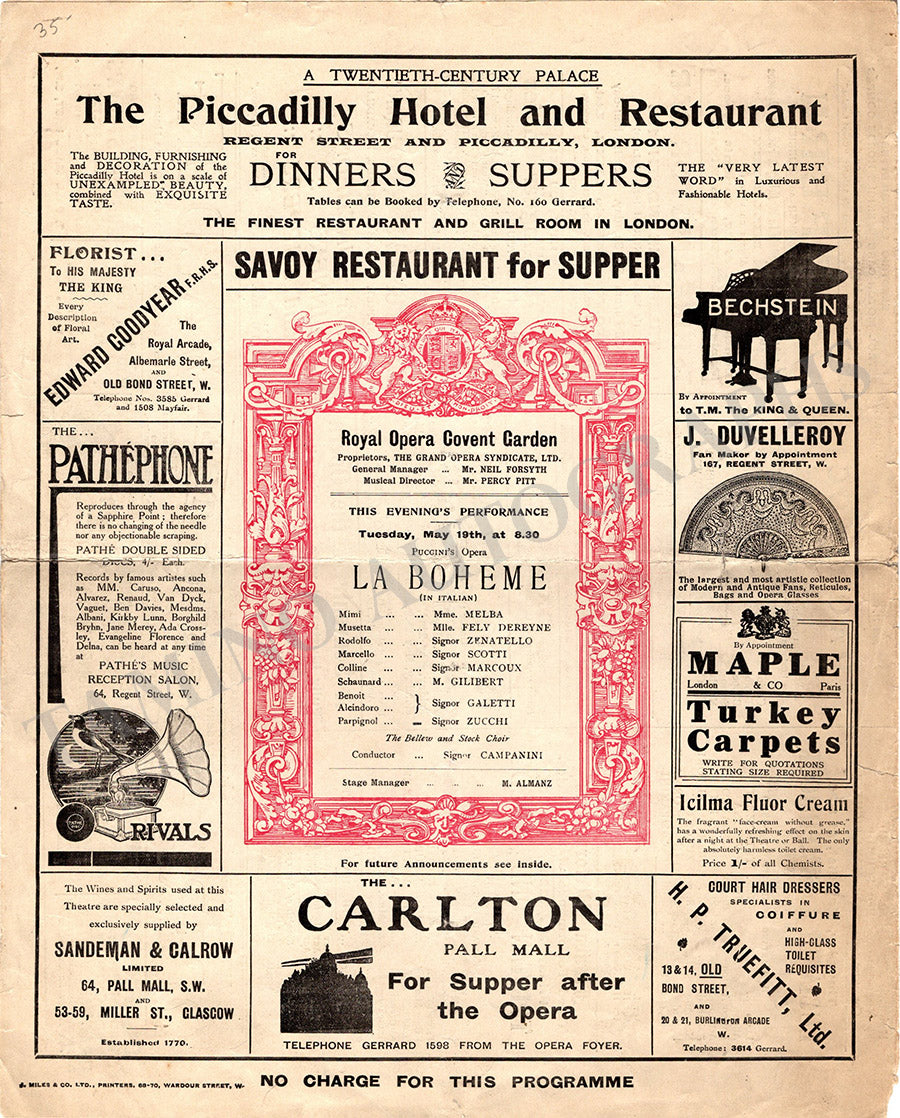 Royal Opera House Covent Garden Opera Programs – Tamino Autographs