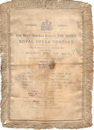 ROH Covent Garden - Silk Program Faust 1900
