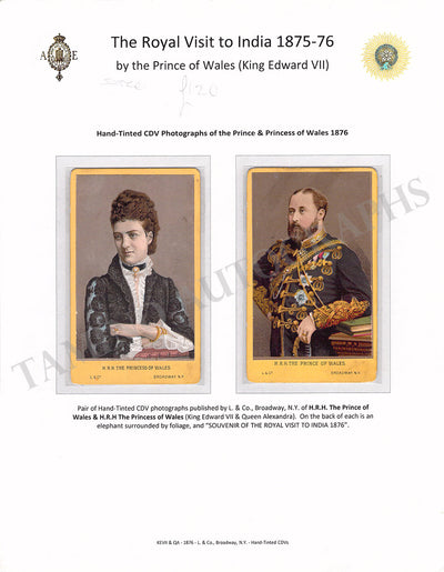 Edward VII & Wife - Set of 2 Unsigned CDVs 1875