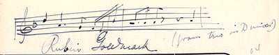 Goldmark, Rubin - Autograph Music Quote Signed