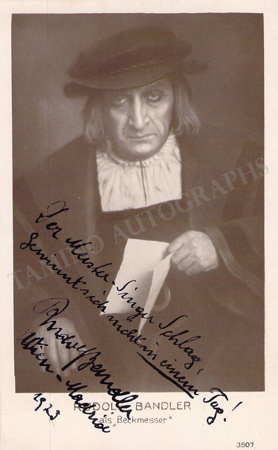 Bandler, Rudolf - Signed Photograph 1923