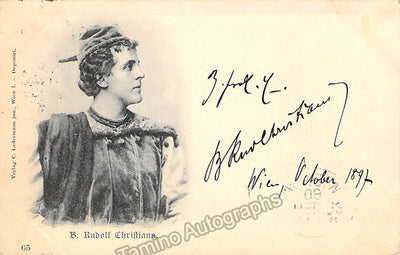 Christians, Rudolf - Signed Photograph 1897
