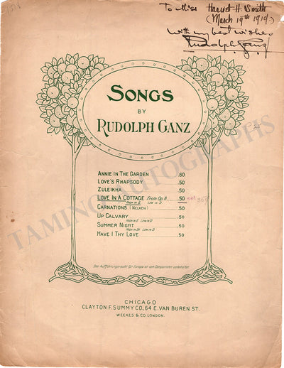 Ganz, Rudolph - Signed Score 1919