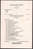 Serkin, Rudolf - Concert Program Syracuse 1959