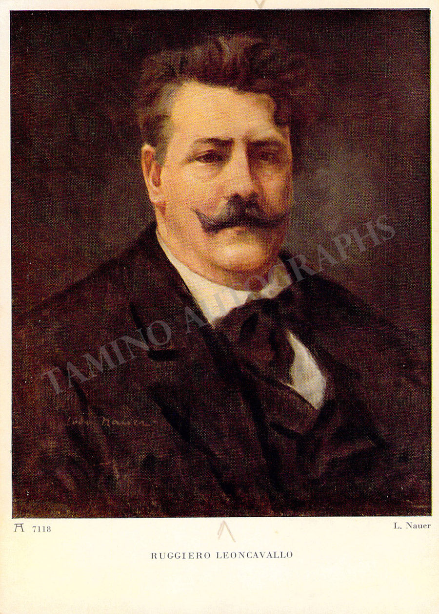 Leoncavallo, Ruggero - Autograph Music Quote Signed 1892