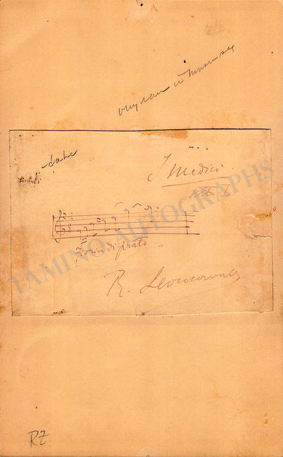 Autograph Music Quote Signed & Signed Letter (1899)