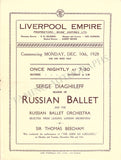 Russian Ballet - Concert Program Liverpool 1928