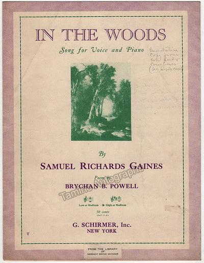 Gaines, Samuel R. - Signed Score "In The Woods" 1944