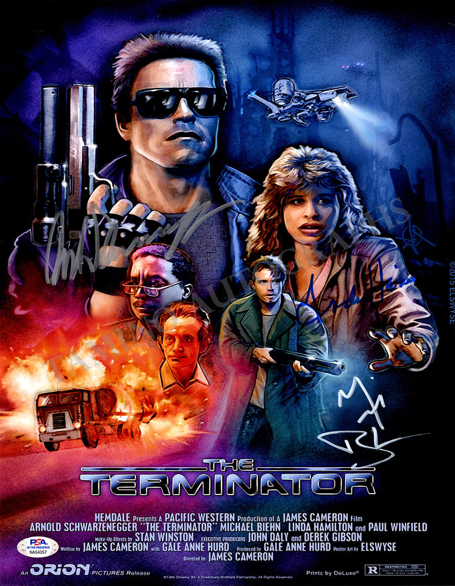 Schwarzenegger, Arnold - Hamilton, Linda - Biehn, Michael - Signed Photograph "Terminator"