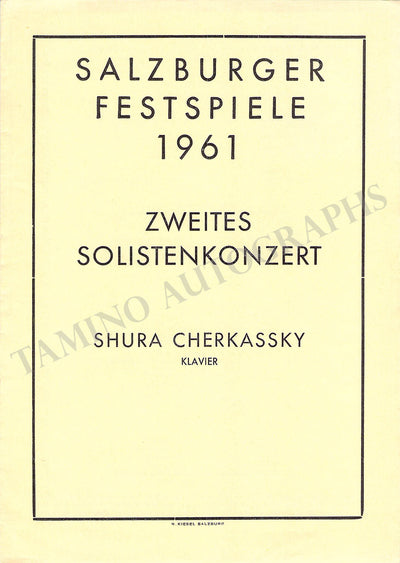 Cherkassky, Shura - Set of 2 Unsigned Concert Programs