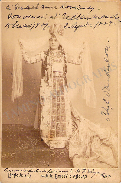 Sanderson, Sybil - Signed Cabinet Photo in Esclarmonde