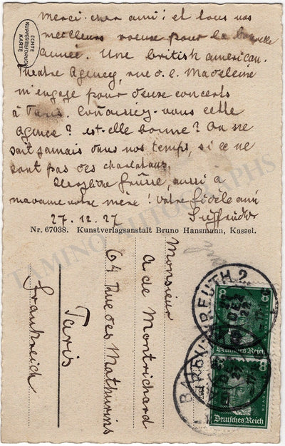 Wagner, Siegfried - Autograph Manuscripts (Various Options)