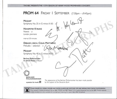 Rattle, Simon - Signed Program London 2006