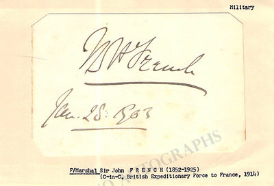 French, Sir John - Signed Card 1903