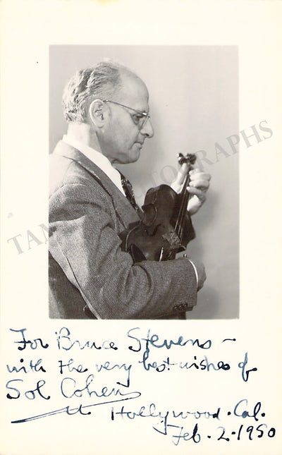 Cohen, Sol - Signed Photograph 1950