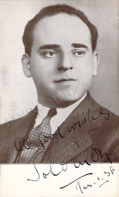 Solomon - Signed Photograph 1938