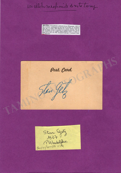 Getz, Stan - Signed Card