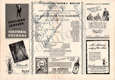 Steber, Eleanor - Thorborg, Kerstin & Others - Signed Program Met Opera 1945