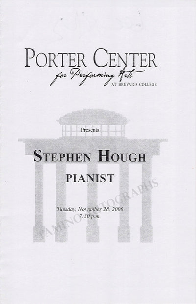 Hough, Stephen - Signed Program North Carolina 2006