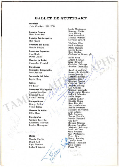 Stuttgart Ballet - Signed Program Buenos Aires 1979