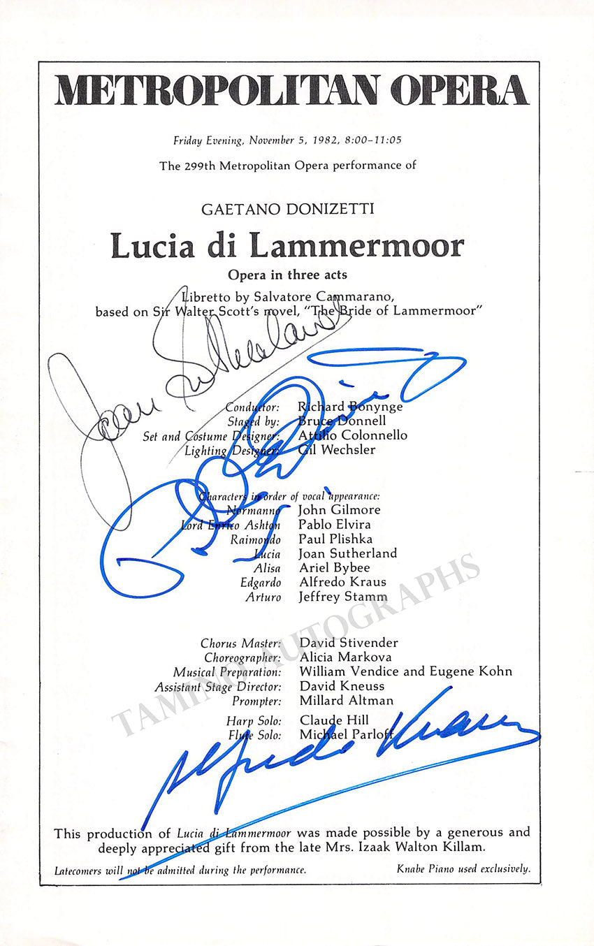 Opera Singers - Set of 5 Signed Cards