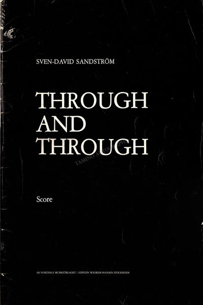 Sandstrom, Sven-David - Signed Score "Through and Through"
