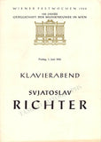 Richter, Sviatoslav - Concert Program Vienna 1962