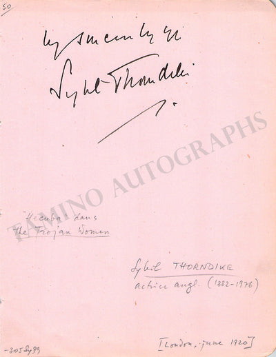 Thorndike, Sybil - Signed Album Page