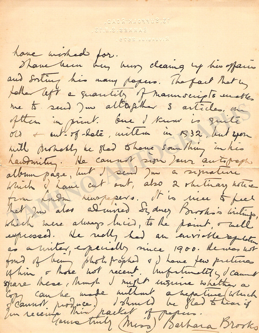 Autograph Explain Essay Brooks, Sydney - Autograph Essays