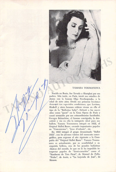 Signed Program Teatro Colon (1961)