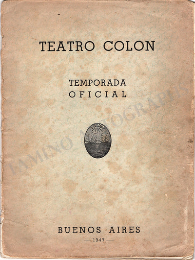 Teatro Colon - Signed Season Book 1947
