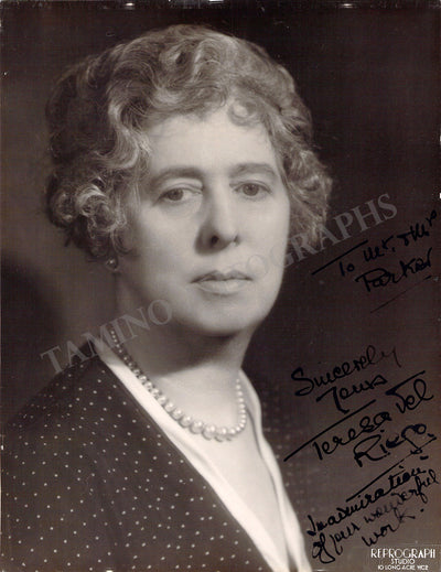 Del Riego, Teresa - Signed Photograph