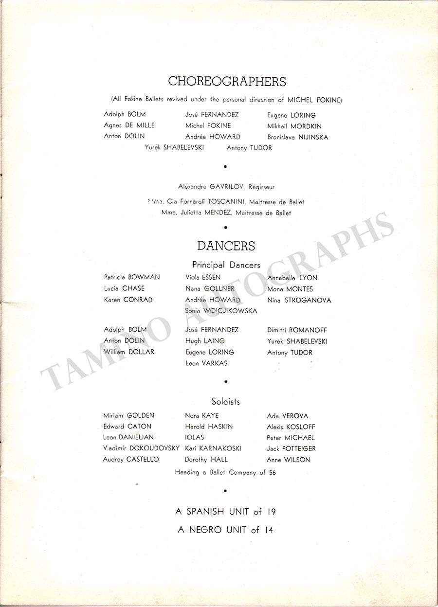 Ballet Event Program American Ballet Theatre ABT Program First Season 1940