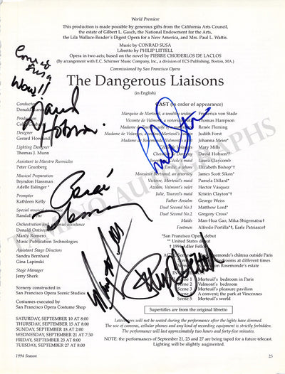 The Dangerous Liasons - Signed World Premiere Cast Page 1994