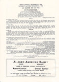 The Royal Ballet - Program Chicago Tour 1960-1961