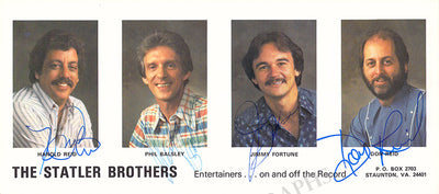 Statler Brothers - Photograph Signed by All 4 Members