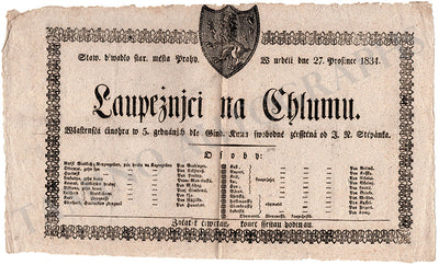 Prague Opera - Playbill 1834