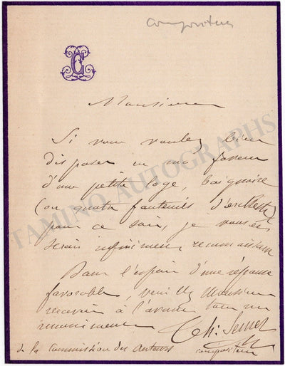 Semet, Theophile - Set of 3 Autograph Letters Signed