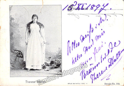Malten, Therese - Signed Photograph as Brunnhilde 1897