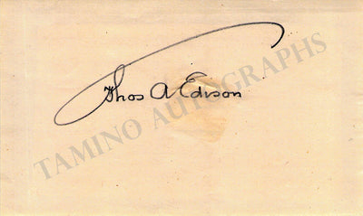 Edison, Thomas Alva - Signed Card