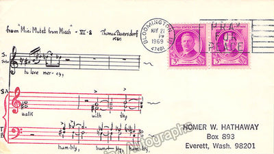 Beversdorf, Thomas - Autograph Music Quote Signed 1968
