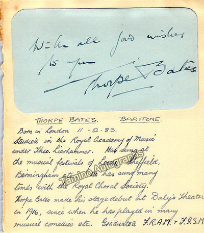 Bates, Thorpe - Signed Card
