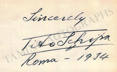 Schipa, Tito - Signed Card 1934