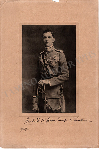 Umberto II (Umberto di Savoia) - Signed Photograph 1924