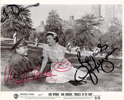 Jonhson, Van - Wyman, Jane - Signed Photograph in "Miracle in the Rain"